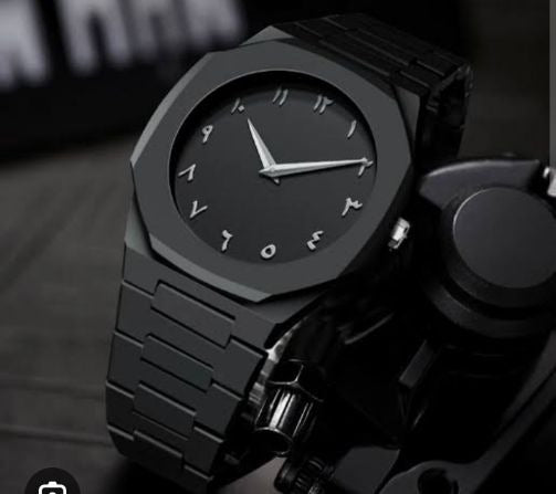 Full Black Aura Quartz Watch – Lightweight Design, ,